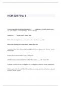 HCM 320 Final 1 Exam Questions and Answers