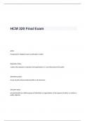 HCM 320 Final Exam Questions and Correct Answers