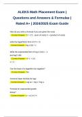 ALEKS Math Placement Exam | Questions and Answers & Formulas | Rated A+ | 2024/2025 Exam Guide