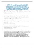 C773 (Art and Humanities) EXAM  QUESTIONS AND ANSWERS RATED A  WESTERN GOVERNORS UNIVERSITY 