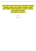 TEST BANK DAVIS ADVANTAGE FOR BASIC NURSING THINKING, DOING, AND CARING THINKING, DOING, AND CARING FORTH EDITION BY LESLIE S. TREAS |TEST BANK| CHAPTER 1-46|COMPLETE GUIDE A+