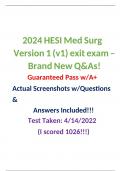 2022 HESI Med Surg V1 exit exam Brand New Guaranteed Pass A+