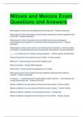 Mitosis and Meiosis Exam Questions and Answers 