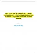 TEST BANK FOR INTRODUCTORY CLINICAL PHARMACOLOGY 12TH EDITION BY SUSAN FORD CHAPTER 1-54 | COMPLETE GUIDE NEWEST VERSION 