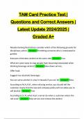 TAM Card Practice Test | Questions and Correct Answers | Latest Update 2024/2025 | Graded A+