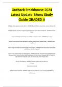 Outback Steakhouse 2024 Latest Update  Menu Study Guide GRADED A