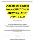 Outback Steakhouse Menu QUESTIONS & ANSWERS(LATEST UPDATE 2024