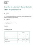 BIO 203A Exercise46LaboratoryReport BacteriaoftheRespiratorytract GRADED A