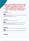 Midterm Exam: NR546/ NR 546 (New 2024/ 2025 Update) Psychopharmacology for the  PMHNP Complete Review (Weeks 1-4 Covered) -Questions and Verified Answers - 100% Correct-Grade A-Chamberlain 