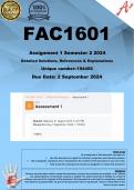 FAC1601 Assignment 1 (COMPLETE ANSWERS) Semester 2 2024 (194456) - DUE 2 September 2024