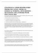 CHAPTER 26: UPPER RESPIRATORY PROBLEMS LEWIS: MEDICAL-SURGICAL NURSING, 10TH EDITION QUESTIONS AND ANSWERS WITH SOLUTIONS 2024