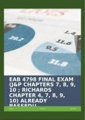 EAB 4798 FINAL EXAM (J&P CHAPTERS 7, 8, 9, 10 ; RICHARDS CHAPTER 4, 7, 8, 9, 10) ALREADY PASSED!!