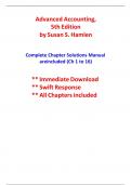 SOLUTIONS MANUAL Advanced Accounting 5th Edition by Susan Hamlen, 9781618534248 (A+ Grade) ;complete solution.