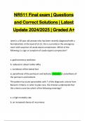 NR511 Final exam | Questions and Correct Solutions | Latest Update 2024/2025 | Graded A+