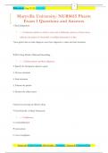 Maryville University: NURS615 Pharm  Exam 1 Questions and Answers