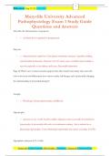 Maryville University Advanced  Pathophysiology Exam 1 Study Guide Questions and Answers