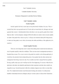 Unit  V  Scholarly  Activity.docx   EMG  Unit V Scholarly Activity  Columbia Southern University  Emergency Management Leadership Decision Making  Unit V Scholarly Activity  Gender Equality  Gender equality has been a main topic in the professional workpl