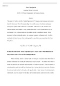 Week7.docx   BUSN 333  Week 7 Assignment  American Military University  BUSN 333: Project Management for Business Analysts  Abstract  This paper will analyze how the Franklin Equipment LTD assigns project managers and section leads for their teams. This w