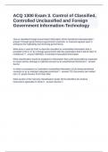 ACQ 1300 Exam 3. Control of Classified, Controlled Unclassified and Foreign Government Information-Technology Questions with Accurate Answers