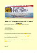  WGU Educational Psych D094/ 106 Qs & Ans/ 2024-2026 Physical Development: Adolescence: 10-18 Years - Answer: * Girls begin puberty earlier * Boys grow taller * Boys more muscular * Girls' physical growth slows * Boys physical growth continues * Reach 