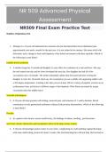 NR 509 Advanced Physical Assessment /NR 509 Week 8 Final Exam/NR509 Final Exam Practice Test