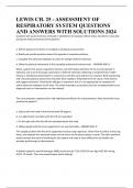 LEWIS CH. 25 - ASSESSMENT OF RESPIRATORY SYSTEM QUESTIONS AND ANSWERS WITH SOLUTIONS 2024