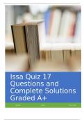 Issa Quiz 17 Questions and Complete Solutions Graded A+.