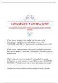 CCNA SECURITY V2 FINAL EXAM WITH GUARANTEED ACCURATE ANSWERS |VERIFIED