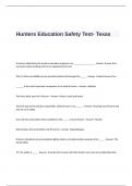 Hunters Education Safety Test Questions and Correct Answers