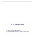 NURS-6540N Final Exam / NURS 6540 Final Exam / NURS6540 Final Exam / NURS 6540N Final Exam (Latest, 2020/2021) |Correct Q & A, Best Document for Walden Exam|