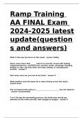 Ramp Training AA FINAL Exam 2024-2025 latest update(questions and answers).