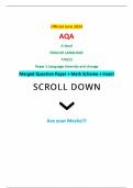 Official June 2024 AQA A-level ENGLISH LANGUAGE 7702/2 Paper 2 Language diversity and change Merged Question Paper + Mark Scheme + Insert