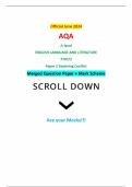 Official June 2024 AQA A-level ENGLISH LANGUAGE AND LITERATURE 7707/2 Paper 2 Exploring Conflict Merged Question Paper + Mark Scheme