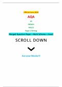 Official June 2024 AQA AS FRENCH 7651/2 Paper 2 Writing Merged Question Paper + Mark Scheme + Insert