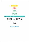 Official June 2024 AQA A-level SPANISH 7692/3T/3V Paper 3 Speaking Merged Candidate’s Material+ Examiner’s Material + Mark Scheme