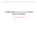 SOUTH UNIVERSITY NSG 6005 WEEK 1, 2, 3, 4, 5, 6, 7, 8, 9, 10 QUIZ / NSG6005 WEEK 1, 2, 3, 4, 5, 6, 7, 8, 9, 10 QUIZ (LATEST): |100% CORRECT Q & A, DOWNLOAD TO SCORE “A”|