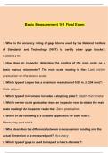 2024 Basic Measurement 101 Final Exam Actual Questions and Answers Solved 100%