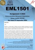 EML1501 Assignment 4 (COMPLETE ANSWERS) 2024 (651384) - DUE 27 September 2024