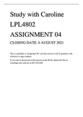 LPL4802 ASSIGNMENT 04  2021 (SUPERSEMESTER)