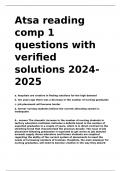 Atsa reading comp 1 questions with verified solutions 2024-2025