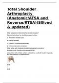 Total Shoulder Arthroplasty (Anatomic ATSA and Reverse RTSA)(S0lved & updated)