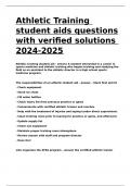 Athletic Training student aids questions with verified solutions 2024-2025