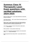 Summus Class IV Therapeutic Laser Exam questions with verified solutions 2024-2025