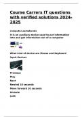 Course Carrers IT questions with verified solutions 2024-2025