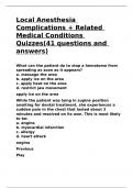 Local Anesthesia Complications + Related Medical Conditions Quizzes.