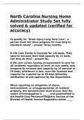 North Carolina Nursing Home Administrator Study Set fully solved & updated (verified for accuracy)