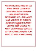 NR507 MIDTERM AND NR 507 FINAL EXAMS COMBINED QUESTIONS AND COMPLETE 100% ANSWERS WITH RATIONALES WELL EXPLAINED AND VERIFIED  BY EXPERTS ALREADY PASSED!!!!!LATEST UPDATE 2024 GRADED A+ WITH GUARANTEED SUCCESS AFTER DOWNLOAD (ALL YOU NEED TO PASS YOUR EXA