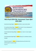 WGU Psych D094 Obj. Assessment/ Exam Q&A 2024-2025  