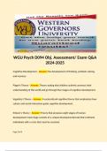 WGU Psych D094 Obj. Assessment/ Exam Q&A 2024-2025