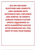 ASU BIO 340 EXAM QUESTIONS AND COMPLETE 100% ANSWERS WITH RATIONALES WELL EXPLAINED AND VERIFIED  BY EXPERTS ALREADY PASSED!!!!!LATEST UPDATE 2024 GRADED A+ WITH GUARANTEED SUCCESS AFTER DOWNLOAD (ALL YOU NEED TO PASS YOUR EXAMS)